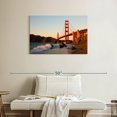 thumbnail image 2 of Elephant Stock Sunlit Golden Gate Wall Art - Horizontal Canvas Wall Art - Living Room Wall Decor - Architecture Canvas - Brown And Orange Decor - 36" x 24", 2 of 8