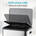 thumbnail image 6 of HELLONE 30 L / 8 Gal Hands-Free Dual Compartment Recycling Kitchen Step Trash Can with Soft-Close Lid, Stainless Steel Garbage Can for Kitchen, 6 of 8