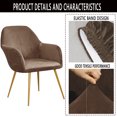 thumbnail image 3 of Shukii Velvet Dining Chair Covers Set of 4 True Leather Color Chair Slipcovers Chair Protector Cover, 3 of 6