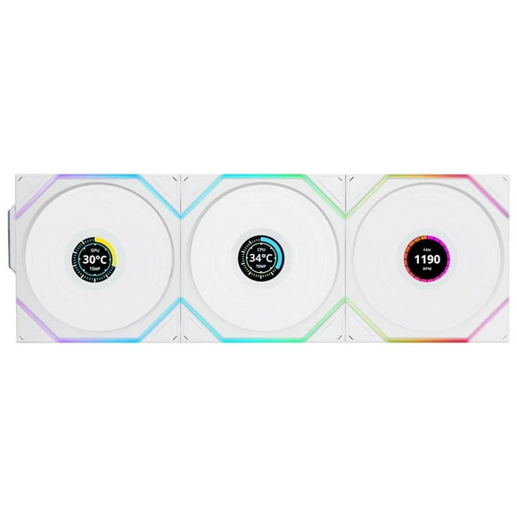 Lian-Li Fan 12TLLCD1W3W FDB fan White 120x120x28 mm 3 pcs Retail
