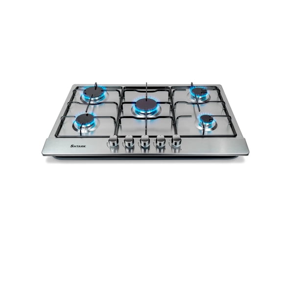 Parrilla A Gas 5 Quemadores Acero Inox Empotrable Plateado