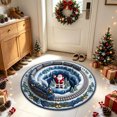 thumbnail image 6 of Cififendec Christmas Round Area Rug, 31.5", Large 3D Visual Illusion Floor Mat with Santa Print Non Slip Base for Fireplace Side Festive Floor Styling, 6 of 6