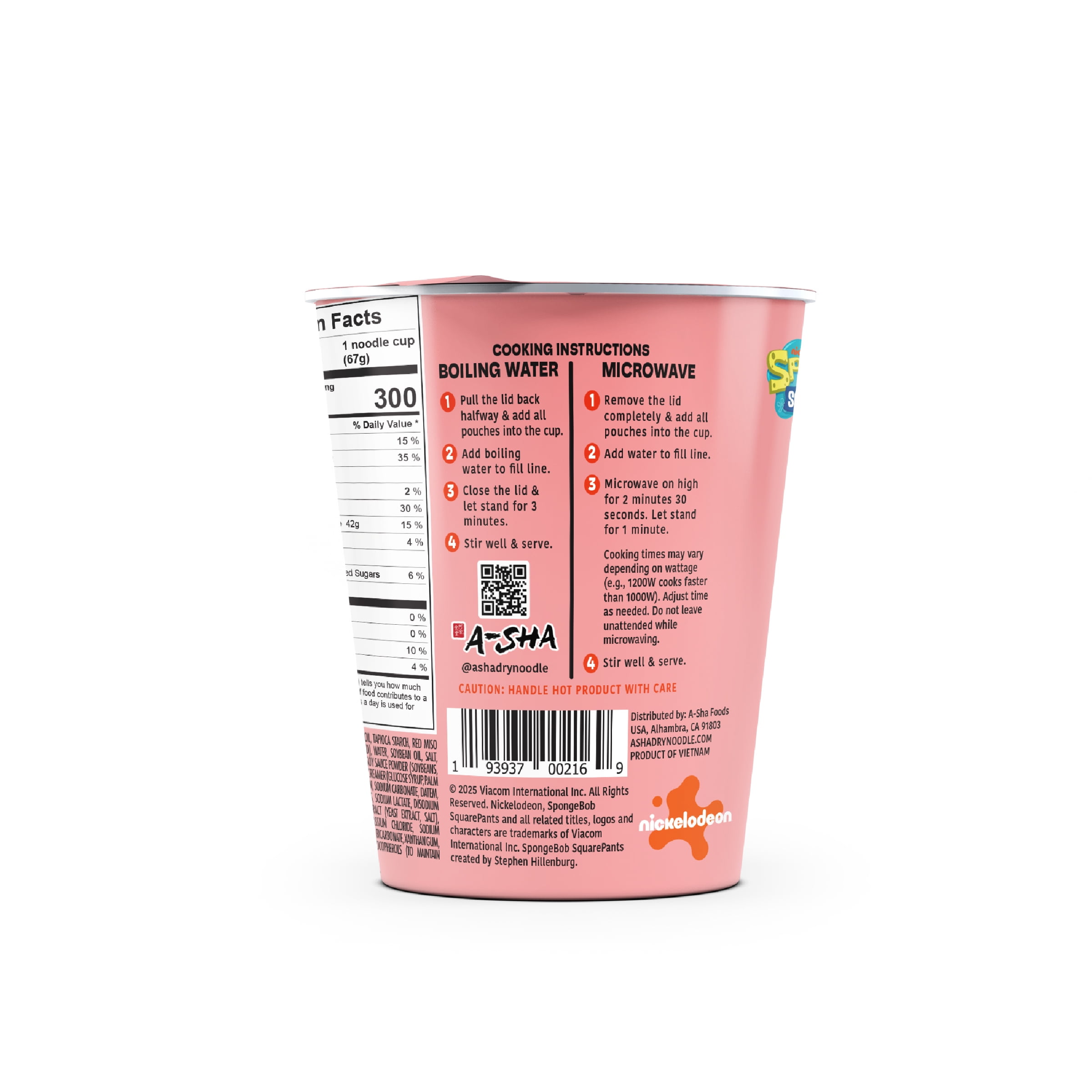 A-Sha & SpongeBob Squarepants Good Noodles (6 Pack) | Patrick Star Miso Hungry Flavor | Better For You Microwaveable Ramen Soup Mix