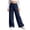 Navy, variant on Girls Cotton Linen Capri Pants Summer Drawstring Wide Leg Pants with Pockets Holiday Boho Beach Palazzo Pants for Kid Boys