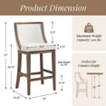 thumbnail image 3 of Dayalane Modern Farmhouse Bar Stools Set of 4, 26” Counter Height Bar Stools with Curved Back, Linen Upholstered & Solid Wood Legs Island Chairs for Dining Rooms Kitchens and Bars, Beige, 3 of 13