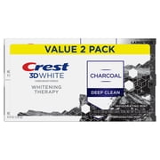 Crest 3D White Whitening Therapy Charcoal Deep Clean Invigorating Mint Toothpaste, 4.6 oz Pack of 2