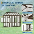 thumbnail image 3 of 6x8 FT Walk-in Wooden Greenhouse – Heavy-Duty Cedar Frame, 6mm Polycarbonate Panels, Ventilated Window, Lockable Door, Outdoor Greenhouse for Backyard & Patio, 3 of 7
