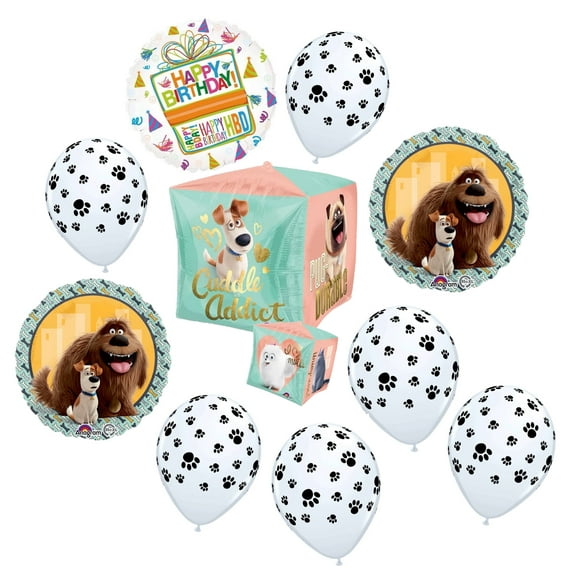 The Secret Life of Pets 10pc Paw Print Latex Birthday Party Balloon Decorations