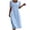 *Light Blue, variant on VBVC Women's Short Sleeve Cotton Linen Midi Dress , Summer Tie Sleeve Dresses For Women,Ladies' Crew Neck Loose Dress with Pockets,Black,S-3XL