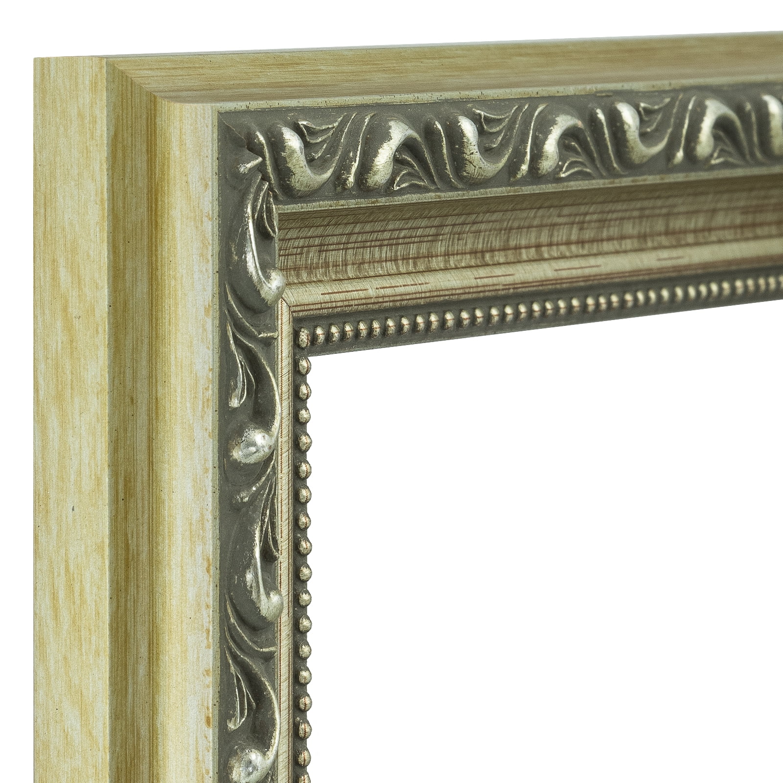Craig Frames Ancien Ornate, 18x24 inch Antique Silver Picture Frame Matted for a 12x18 Photo