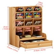 thumbnail image 3 of Organizador de escritorio de madera, caja de almacenamiento multifuncional para bolígrafos, papelería de escritorio TFixol Estante de almacenamiento, 3 of 6
