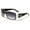 Clear, variant on CG Eyewear Rhinestone Studded Narrow Rectangular Fashion Sunglasses UV Protect, Black, Medium