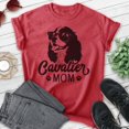 thumbnail image 2 of Cavalier Mom, Unisex Women's Shirt, Cavalier King Charles Spaniel, Cavalier Owner, Funny Dog Mom Gift, Heather Red, Large, 2 of 6