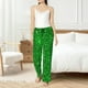 thumbnail image 4 of Balery Green Glitter Pantalones de pijama para mujer, pijamas ultraligeros, pantalones de estar por casa-Large, 4 of 6