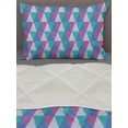 thumbnail image 3 of Abstract Comforter & Sham Bedding Set, Continuous Triangles Polka Dot and Stripes Geometric Print, 3 pcs Duvet Set Microfiber Filling Quilt, 5 Sizes, Fuchsia Seafoam, by Ambesonne, 3 of 4