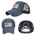 thumbnail image 1 of Memorial Day Mens Trucker Cap Us Flag Patch Washed Vintage Mesh Back Breathable Patriotic Casual Hats, 1 of 2