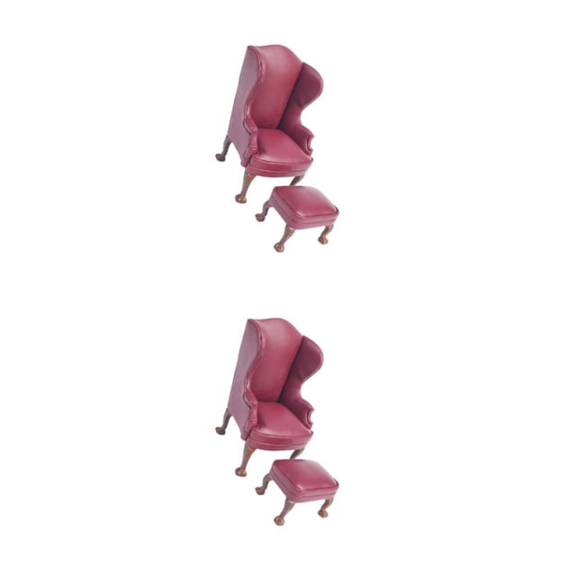 relayinert Réaliste Échelle 1:12 Fauteuil Élégant Canapé Mobilier Rouge Canapé Simple 2 Pcs