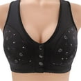 thumbnail image 2 of Weikingp Bras for Women Comfortable Bra for Seniors 2023 New Comfortable Front Closure Button Bra Cotton Bras for Older Women Bralettes for Women Push Up Bra Black L, 2 of 9