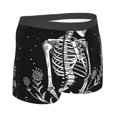 thumbnail image 2 of Rateoe Vintage Black white Plant skull Mens Boxer Briefs Poly Spandex Performance Boxer Briefs Underwear Hem Boxer Briefs - Large, 2 of 8