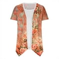 thumbnail image 3 of Giftesty Blouses for Women Fashion 2024 Women's Summer Fashion Flower Print Short Sleeve Top T-shirt, 3 of 5