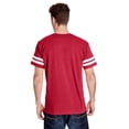 thumbnail image 2 of LAT Mens Fine Jersey Crew Neck Short Sleeve Football Tee (6937) Vintage Red/Blended White, XL, 2 of 3