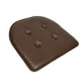 thumbnail image 6 of U-Shaped Memory Foam No Slip Back 16 x 17 Faux Leather Chair Pad Cushion 4 Pack - Brown, 6 of 7