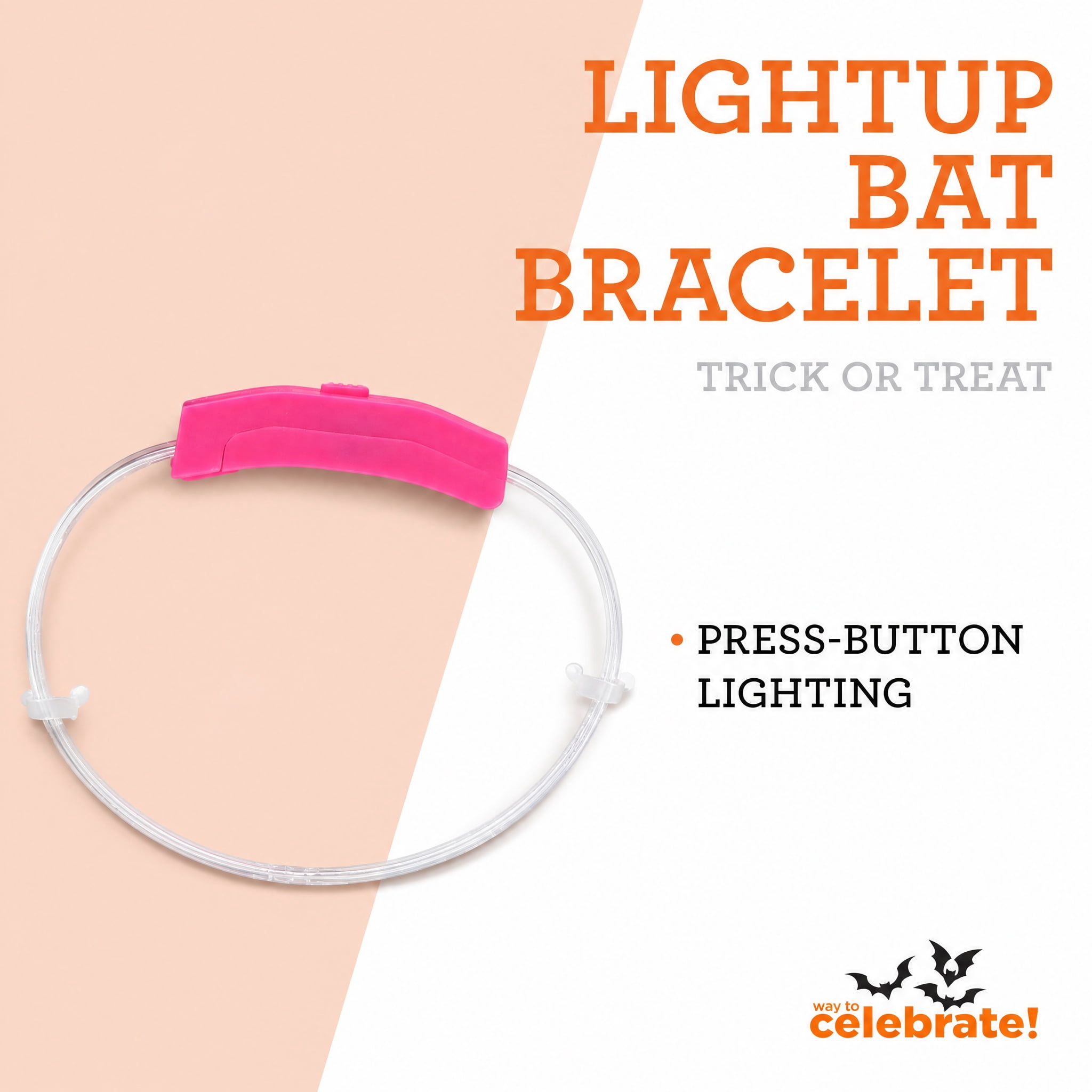 Light-Up Bat Bracelet, Pink, Halloween by Way To Celebrate