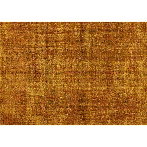 Ahgly Company Machine Washable Indoor Rectangle Persian Yellow Traditional Area Rugs, 5' x 7'