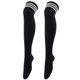 thumbnail image 1 of Zhuge 2 pares de calcetines por encima de la rodilla, calcetines hasta la rodilla, medias altas hasta el muslo, calcetines hasta la rodilla para mujer, para cosplay de niña,negro A, 1 of 2