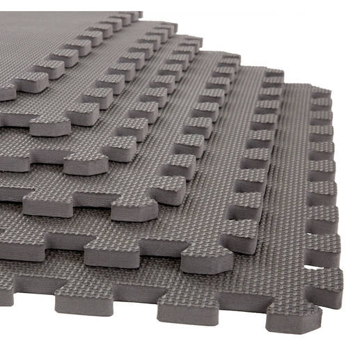 6-Pieces 2'x2' Light Wood Grain EVA Foam Interlocking Mat Tiles With Edge Stripe 