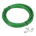 thumbnail image 1 of Uxcell 1/8" Wire Rope Vinyl Coated 33ft Steel Wire Cable with Crimping Sleeve Green, 1 of 7