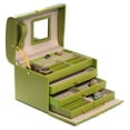 thumbnail image 1 of Bey-Berk International BB529LIM 4 Level Hinged Lime Leather Jewelry Box - Lime Green, 1 of 1
