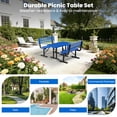 thumbnail image 5 of AwayHome 6FT Metal Patio Picnic Tables with Umbrella Hole Thermoplastic Coated Commercial Rectangular Picnic Table, Surface Mounted, Blue, 5 of 7
