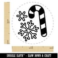 thumbnail image 2 of Holiday Christmas Candy Cane Snowflakes Self-Inking Rubber Stamp Ink Stamper - Pink Ink - Medium 1 Inch, 2 of 7