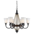 thumbnail image 2 of Cal Lighting Monticello Lustre en Métal Durable 30 Pouces Marron/blanc, 2 of 2