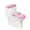 Butterfly and Fish Scale Pattern Design, variant on HELLHERO Durable Toilet Tank Cover Set 17x21 Inches Polyester Fabric Non-Slip Light Pink Leopard Print