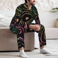 thumbnail image 7 of Haiem Rainbow Glitter Pattern Men’s Long-sleeve Sleepwear,Sleepwear Set,2-piece Loungewear Set,Soft PJs Comfy Nightwear with Pockets-Large, 7 of 7