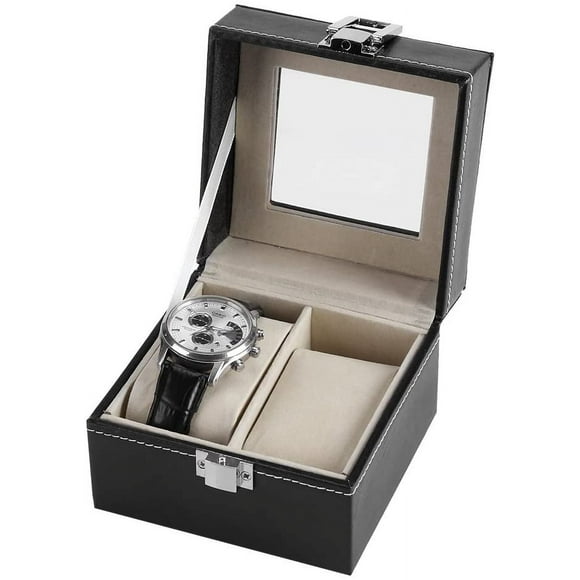 Watch Case, 2 Slots Watch Display Case Watch Organizer Watch Storage Watch Roll Travel Case Watch Carrying Case for Men and Women