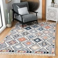 thumbnail image 4 of SAFAVIEH Morocco Zowie Geometric Polyester Area Rug, Grey/Multi, 6'7" x 6'7" Round, 4 of 5