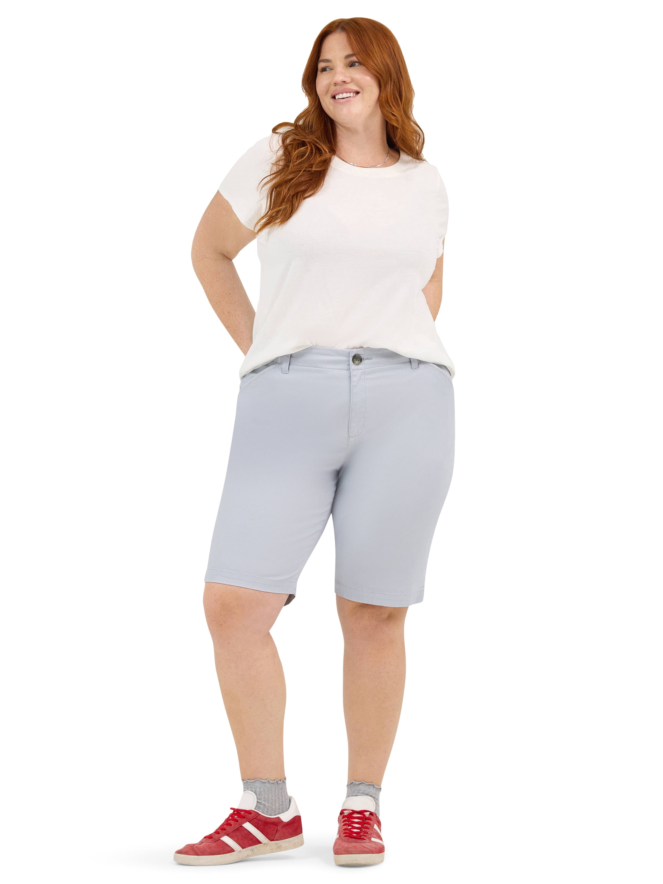 Lee Women's Plus Size 9" Chino Bermuda Shorts