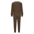 thumbnail image 5 of Posijego Womens Casual Loose Jumpsuit V Neck Long Sleeve Long Pants One Piece Rompers Outfits with Pockets, 5 of 7