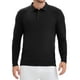 thumbnail image 1 of Camisa Polo de Negocios de Manga Larga de Color Sólido para Hombre M Negro, 1 of 6