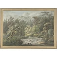 thumbnail image 2 of Friedrich Christian Klass 14x11 Black Ornate Wood Framed Double Matted Museum Art Print Titled: Landscape with Waterfall (Late 18th-Early 19th Century), 2 of 5