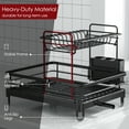 thumbnail image 7 of Sakugi Dish Drying Rack, X-Large Stainless Steel Dish Rack for Kitchen Counter, 2-Tier Kitchen Storage, Black, 7 of 7