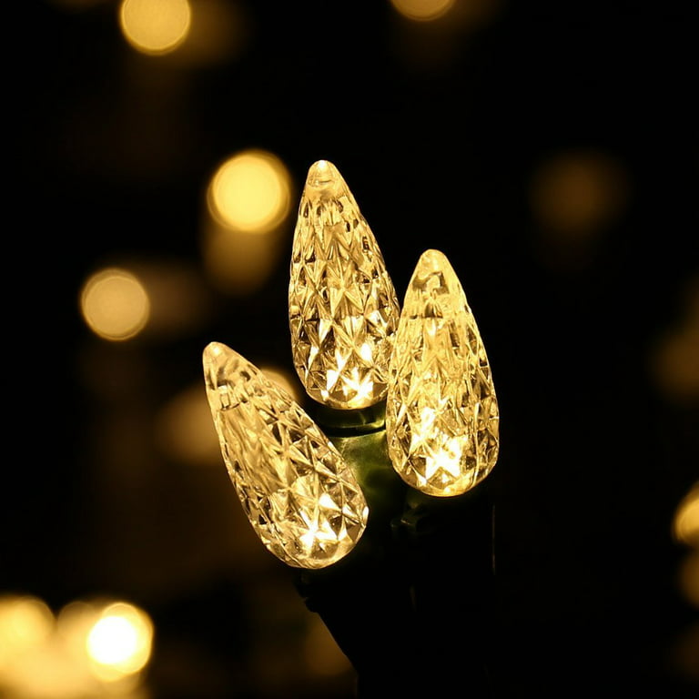 Faceted C5 LED Christmas Lights, 70 LED 17.25ft Mini String Lights