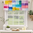 thumbnail image 2 of Colorful Abstract Art Curtain Valances for Windows, Kitchen Valance Window Treatments Panel 2 Pack, Geometric Modern Oil Painting Rod Pocket Short Curtains for Bathroom Bedroom 42 x 18 Inch, 2 of 8