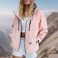 thumbnail image 4 of Sexlip Women Hooded Waterproof Windbreaker Jacket Full Zip Long Sleeve Multi Zipper Pocket Loose Fit Outdoor Hiking Lightweight Rain Coat Pink XL, 4 of 7