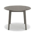 thumbnail image 2 of Benjara Ora 43 Inch Dining Table, Round Surface, Dual Drop Leaves, Smooth Gray, 2 of 5