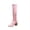 Pink, variant on Fesfesfes Tall Boots For Women New Square Toe Thick Heel Color Matching British Style Fashion High US:6.5(38)