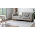 thumbnail image 3 of 5' x 8' Ivory and Gray Geometric Rectangular Area Throw Rug, 3 of 3